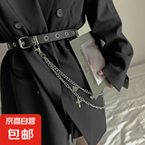 腰带女酷ins链条蝴蝶装饰朋克腰链裤链子配饰jk裙子嘻哈饰品皮带 腰带加蝴蝶十字架链条