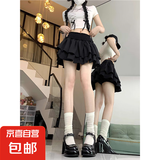 设计感荷叶边黑色蛋糕裙女装夏季芭蕾风短裙高腰半身裙白色蓬蓬裙 黑色 S