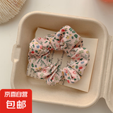 碎花大肠发圈夏季复古法式扎头马尾头饰简约肥肠头绳女发饰皮筋 粉密日暇粉