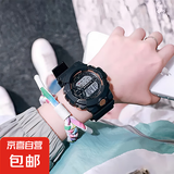 抹茶绿手表女ins风学生网红森系独角兽韩版简约少女心原宿电子表 黑色