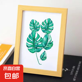 平安喜乐摆件木质感相框摆台柿柿如意装饰画高级感乔迁精致画框 原木色相框(无图案) 6寸（10.2*15.3cm）摆台
