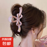 韩国东大门可爱发夹KT猫精致夹子鸭嘴夹少女款卖萌发卡边夹发饰 粉色大抓夹
