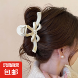 韩国东大门可爱发夹KT猫精致夹子鸭嘴夹少女款卖萌发卡边夹发饰 米白色抓夹