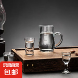 白酒杯套装家用加厚玻璃分酒器一口杯酒盅中式烈酒小酒杯 分酒器套装六件套