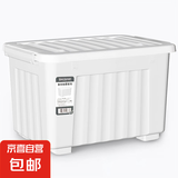 【SPACEXPERT同厂】带轮收纳箱特大号储物箱书箱玩具整理用品 【白色16L】38*28*22cm