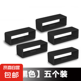 通用手表扣环配件硅胶表带固定活动圈橡胶表圈表扣手表带环圈表带扣环卡扣圈智能手表环带配件 黑色*5个 适用：22mm