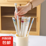 陶瓷陶瓷筷子家用象本防霉抗菌高档白瓷一人一高温 祥云纳福5双装