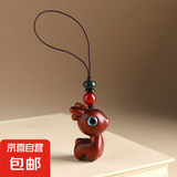 【旗舰店同款】一路平安檀木小鹿汽车钥匙扣挂件手机吊坠情侣配饰 紫檀小鹿【挂件款】 35*26*18mm