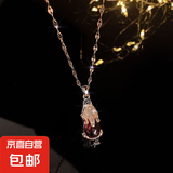 小众设计红色新年貔恘项链女轻奢高级2024年新款锁骨链秋冬毛衣链 玫瑰色 招财貔恘项链