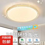 网红爆款卧室灯LED圆形吸顶灯饰主卧房间客厅灯具现代简约高级感 【金砂钻石】40cm-36W-白光