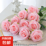 假花仿真花鲜花客厅装饰插花桌面绢花单支玫瑰花台桌干花摆件鲜花 雪山浅粉10支
