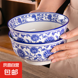 青花瓷7英寸面碗家用大碗防烫加高加厚拉面牛肉面炸酱面汤碗烩面 7英寸青花瓷面碗-1个装