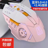 【京东物流】无线鼠标电竞机械风双模蓝牙静音游戏打瓦吃鸡联盟电竞充电款通用办公笔记本用电脑 梦幻粉双模【蓝牙+无线】