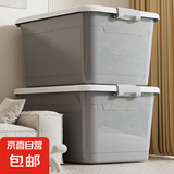 京东物流 塑料收纳箱玩具储物箱超大容量宿舍被子衣服收纳箱批发 X01号箱 22*17*13cm 天蓝色