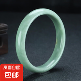 后遇天然正品玉手镯飘花深绿浅绿翡翠色玉手镯贵州翠手镯旺夫真玉 贵州翠-浅绿色 57-58适合105-120斤+证书+礼盒