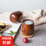 日式酸枣木杯子木质大肚杯小酒杯复古创意隔热餐厅茶水杯子牛奶杯 凸底大肚杯 1只