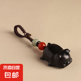 【旗舰店同源】黑檀木福猪钥匙扣挂饰手机链汽车挂坠平安文玩礼物 黑檀木小猪钥匙扣
