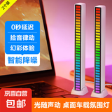 【光随音动】拾音灯RGB节奏灯声控氛围灯汽车LED气氛桌面音乐感应 插电款-白色【两个装】