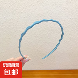 【5元5件更划算】糖果色波浪发箍女款简约甜美细头箍外出百搭时尚 蓝色一个装
