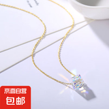 心水款水晶吊坠项链女轻奢小众锁骨链2024年简约冷淡风ins颈链潮 （金色）水晶吊坠项链