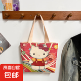新款卡通可爱手提包女高颜值ins宝妈外出上班日系手拎小包便当包 KT猫 小包