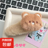 毛绒小熊兔子发夹女秋冬侧边刘海夹可爱儿童bb夹少女发卡夹子头饰 棕色小熊熊夹