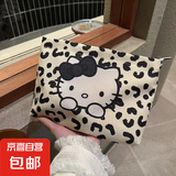 京东物流 新款手拿包凯蒂猫大容量便携收纳包高颜值卡通化妆包 豹纹KITTY （无挂件）