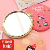 美容器LED化妆镜台式镜子智能 带灯卧室桌台面美容补光三八节礼物送女友 小镜子（无灯）-图案随机发7cm