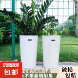 植卉居欧式花盆家用室内耐用塑料加厚盆栽天堂鸟虎皮兰大口径花盆 高筒盆-白220【21*36.5】配托盘 一套
