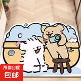 线条小狗入户地垫客厅玄关厨房茶几旁脚垫防滑水晶绒防尘可裁地毯 浴室吹风呼呼 40*60CM