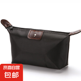 化妆收纳包小便携式收纳袋旅行用品水饺子包女士骑行便携收纳包 黑色一个装