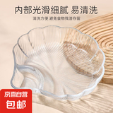 饺子盘子带醋碟家用玻璃水饺盘高颜值专用分格贝壳菜盘创意水果盘 【贝壳饺子盘】-1个