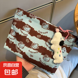 京东物流 新款手拿包凯蒂猫大容量便携收纳包高颜值卡通化妆包 薄荷巧克力KITTY （无挂件）