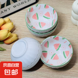西气洋洋3.8英寸珠点味碟4个釉下彩陶瓷餐具家用小碗可爱调味碟 夏日缤纷3.8英寸味碟4个