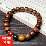 黑花梨名木手串男款手链女款佛珠手串文玩手串藏式桶珠饰品配饰 8x9mm三色老型珠手串