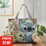 时尚休闲帆布包女时尚单肩包上班托特包手提袋拎包帆布袋卡通包包 史迪仔 大包