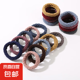 【5元5件更划算】10条装高弹力提花皮筋毛巾圈加粗无接缝发绳 提花毛巾圈发圈10条