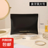 收纳包弹片自动闭合零钱包化妆包口红数据线钥匙小物件便携收纳袋 黑色大号-1个装 无规格