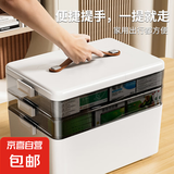 京东物流 大容量多用收纳箱家庭医药箱多层内衣袜子分类收纳箱 大容量收纳箱2层