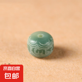 天然风化菩提根老型珠配件DIY六字真言配珠文玩佛珠串珠饰品 绿阴皮六字真言【8*10mm】