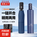 爆款雨伞加大雨伞男女商务伞大号格子折叠雨伞双人三人晴雨伞 藏青UV【自动款】