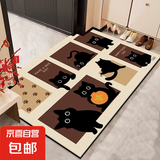 玄关门垫入户门地垫进门防滑脚垫子家用大门口除尘门垫耐脏地毯 猫咪之家-短绒毯面YY2723 40*60cm(较小）