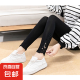 打底裤长裤外穿蕾丝高腰显瘦弹力紧身百搭九分裤 单件装-黑色【911#】 3XL【130-145斤】