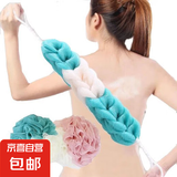 沐浴球大号沐浴条加厚长条洗澡巾搓背巾拉背条浴擦搓澡神器 有弹性可搓背【加厚版】*送挂钩 【粉白色】1条装