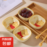 迪士尼正版小食碟清仓便携精致可爱风家庭餐具女生学生儿童宿舍碟 3.75英寸方碟云朵维尼C款 1个
