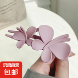 网红高级感蝴蝶夹子后脑勺盘发神器发夹女鸭嘴抓夹发卡一字夹头饰 浅紫