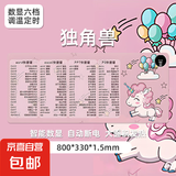 加热鼠标垫大号发热暖桌垫办公室电脑桌学生写字发热垫防水防滑垫 独角兽（数显六挡调温定时）