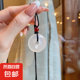 新中式白色平安扣项链女吊坠手工编织男女保平安项链 X283平安扣项链