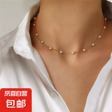 时尚饰品仿珍珠颈链项链简约锁骨链珍珠手工链项链女