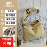 尼龙布斜挎包多层2025新款潮多功能休闲防水便携时尚单肩斜挎布包 卡其色/